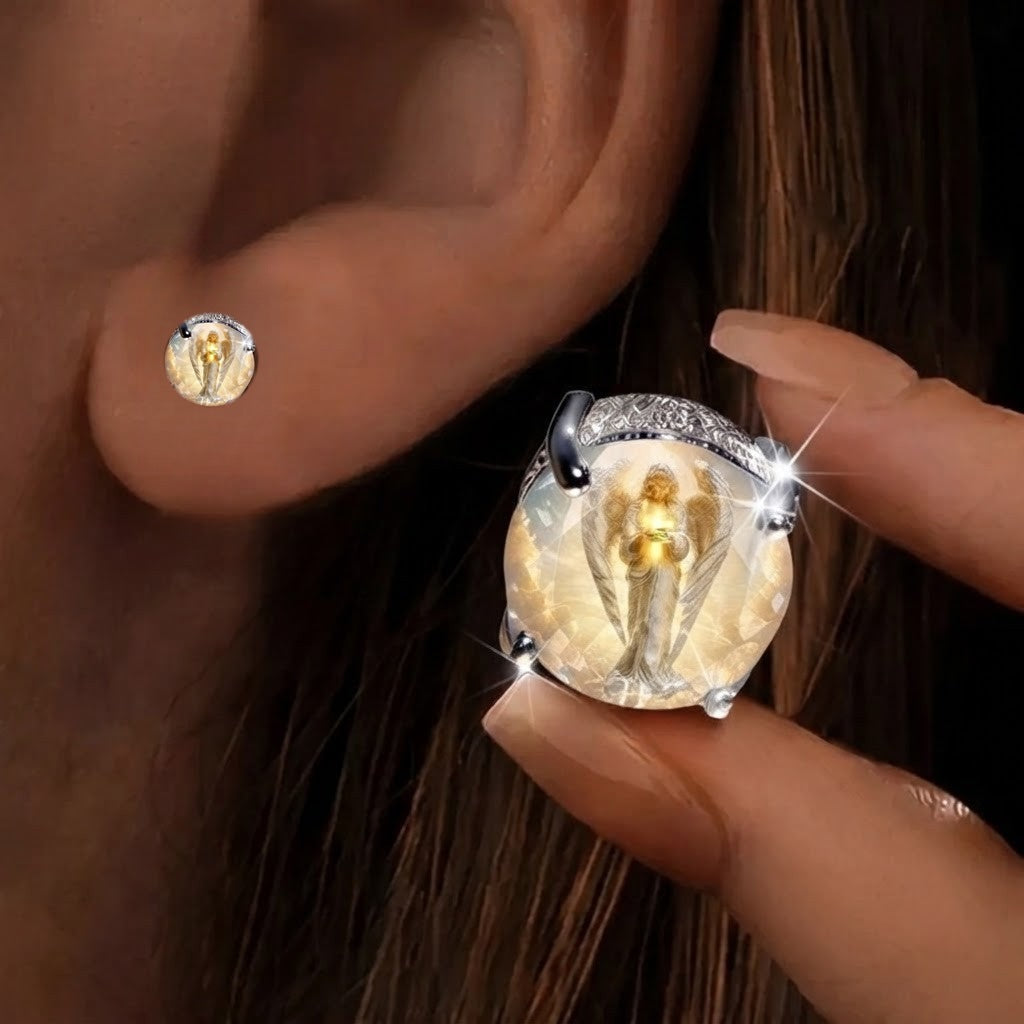 Angel Halo Crystal Stud Earrings