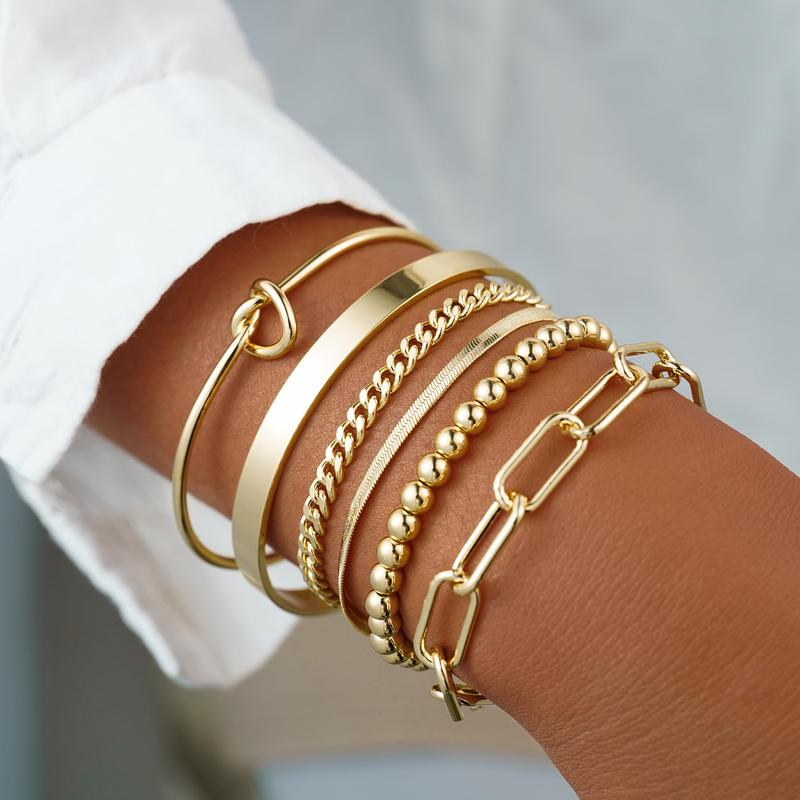 6pc 14k Bracelet Set
