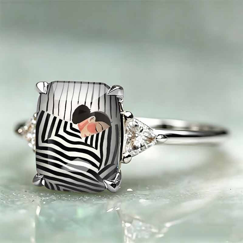 Abstract Illustration Statement Ring