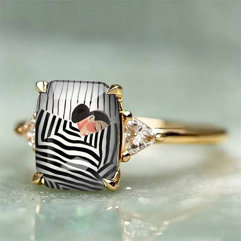Abstract Illustration Statement Ring