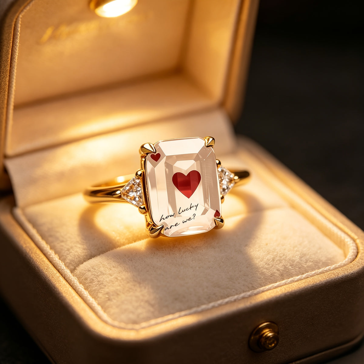 "How Lucky Are We" Statement Ring
