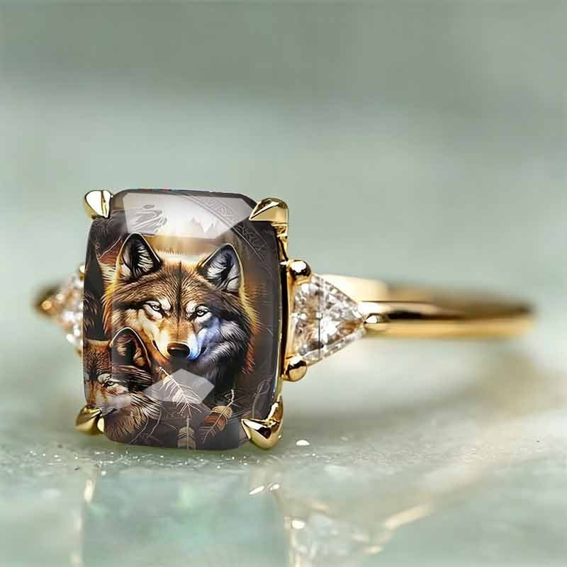 Wild Wolf Statement Ring