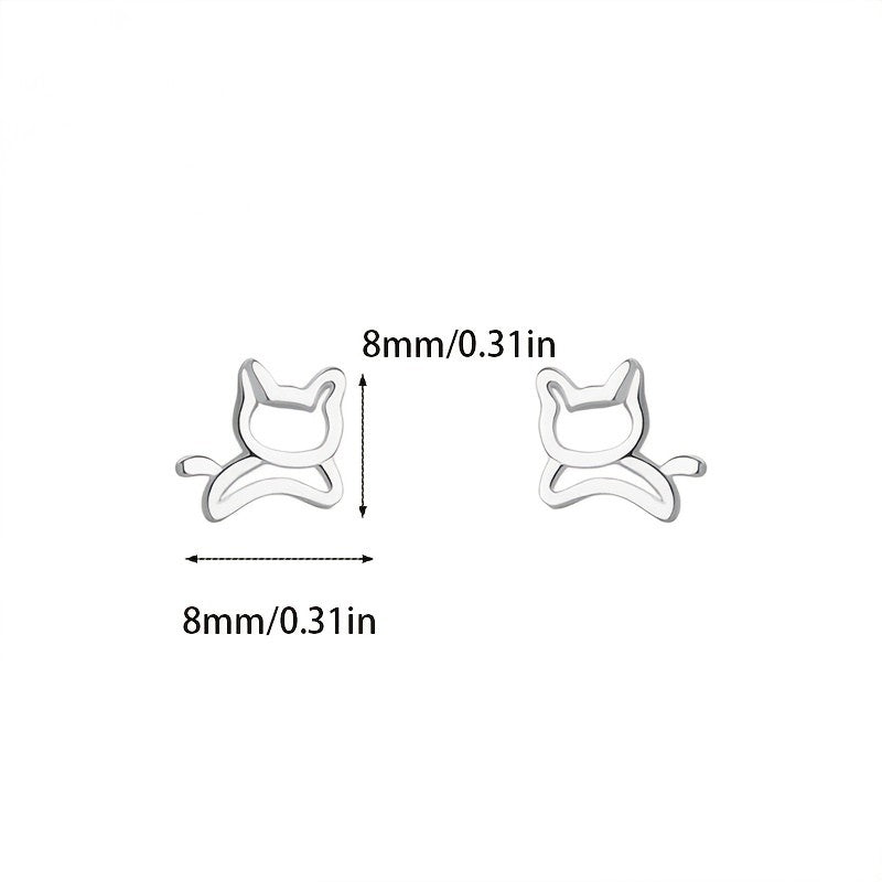 Sitting Cat Stud Earrings
