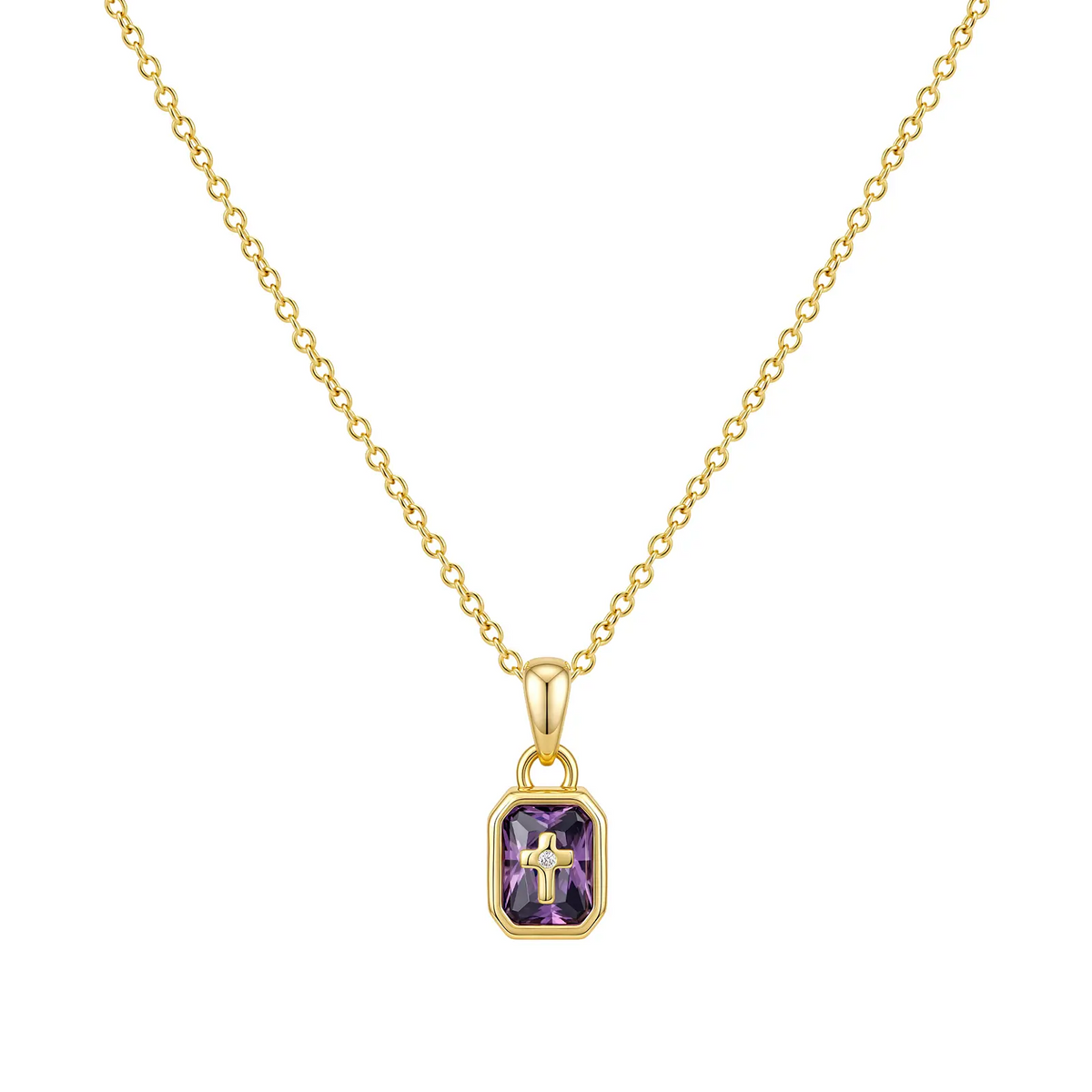 Cross Birthstone Necklace