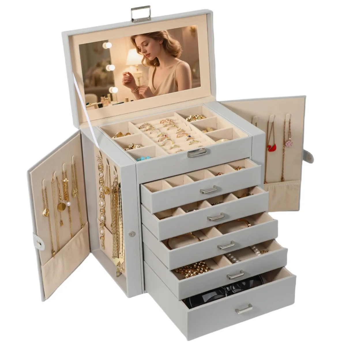 6 Tier Jewelry Box Organizer