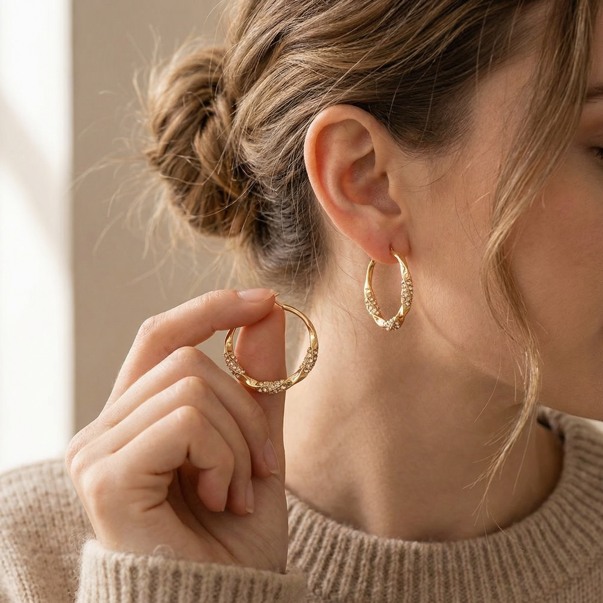 Twisted Hoop Earrings