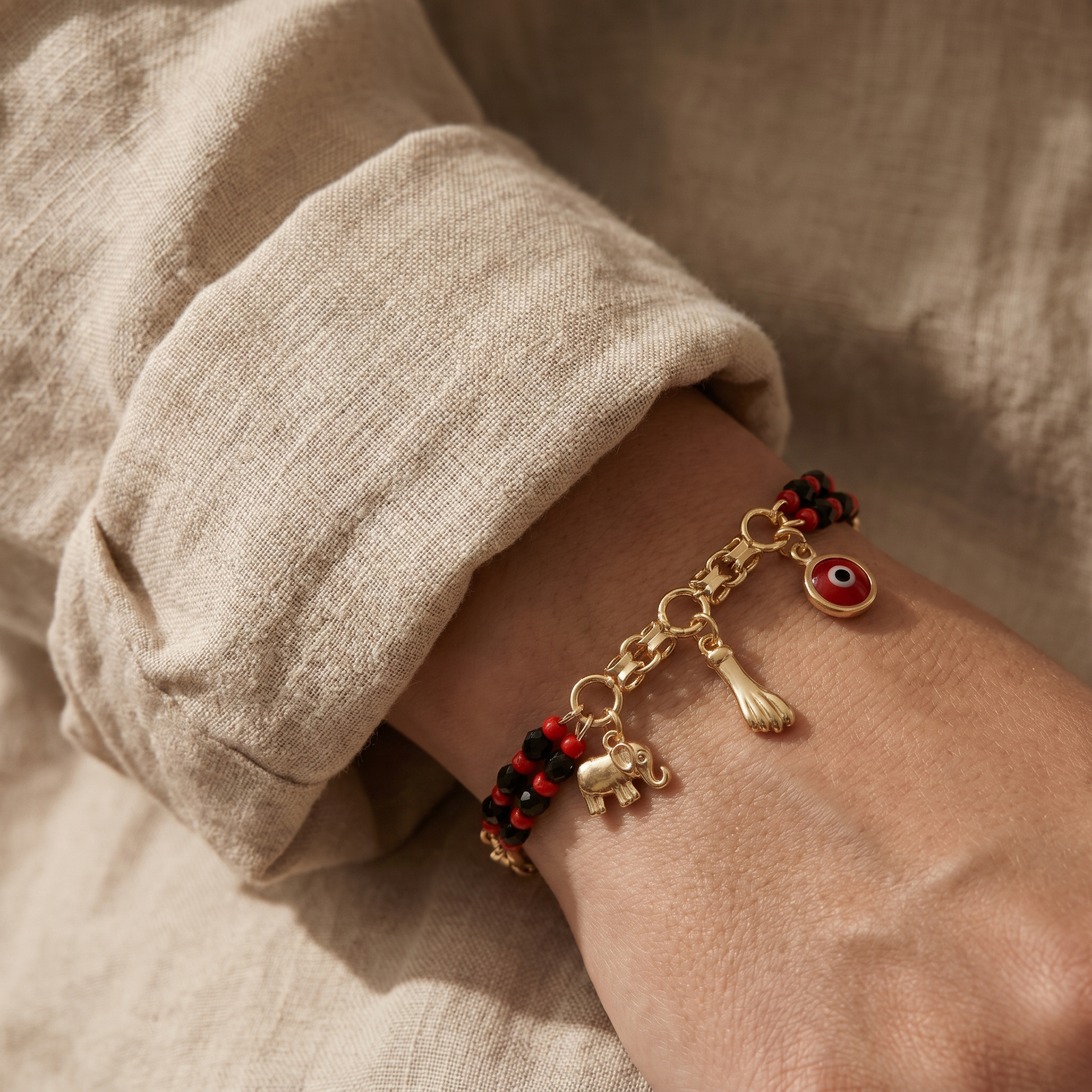 Evil Eye Elephant Bracelet