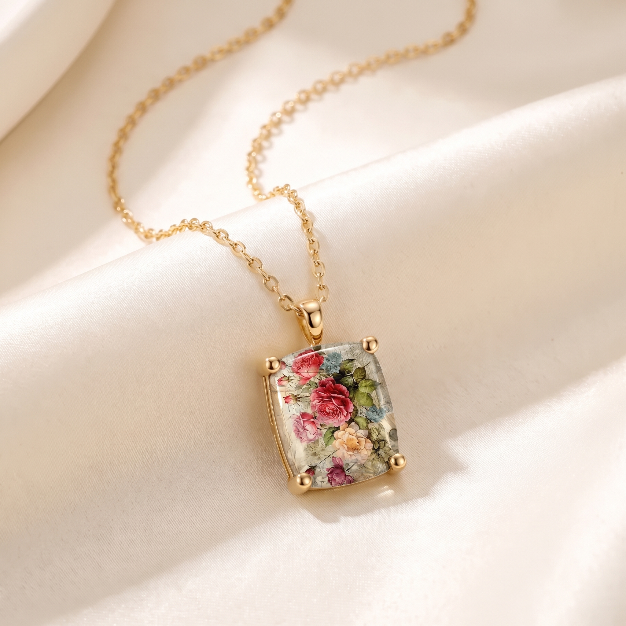 Rose Square Necklace