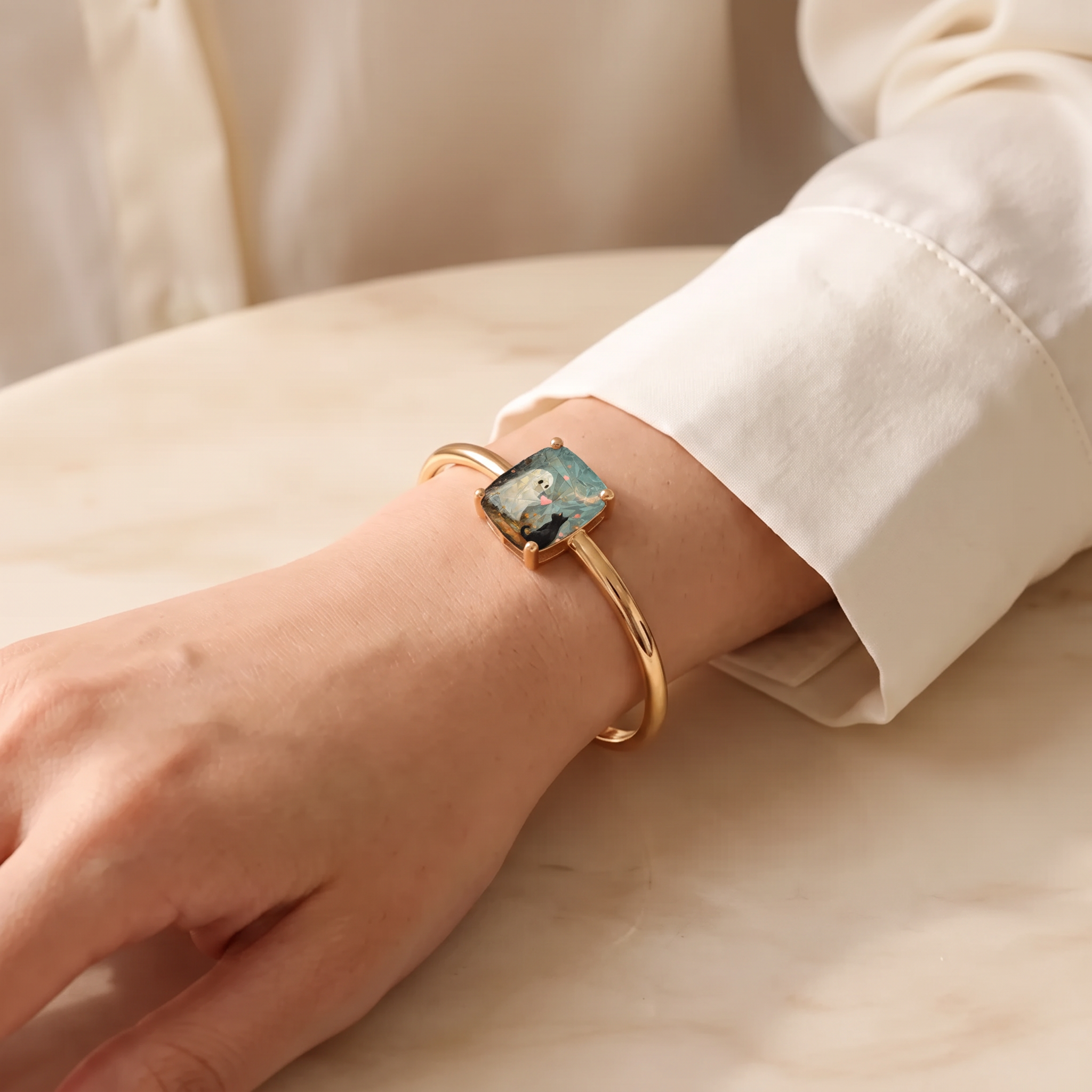 Ghost and Cat Square Bracelet