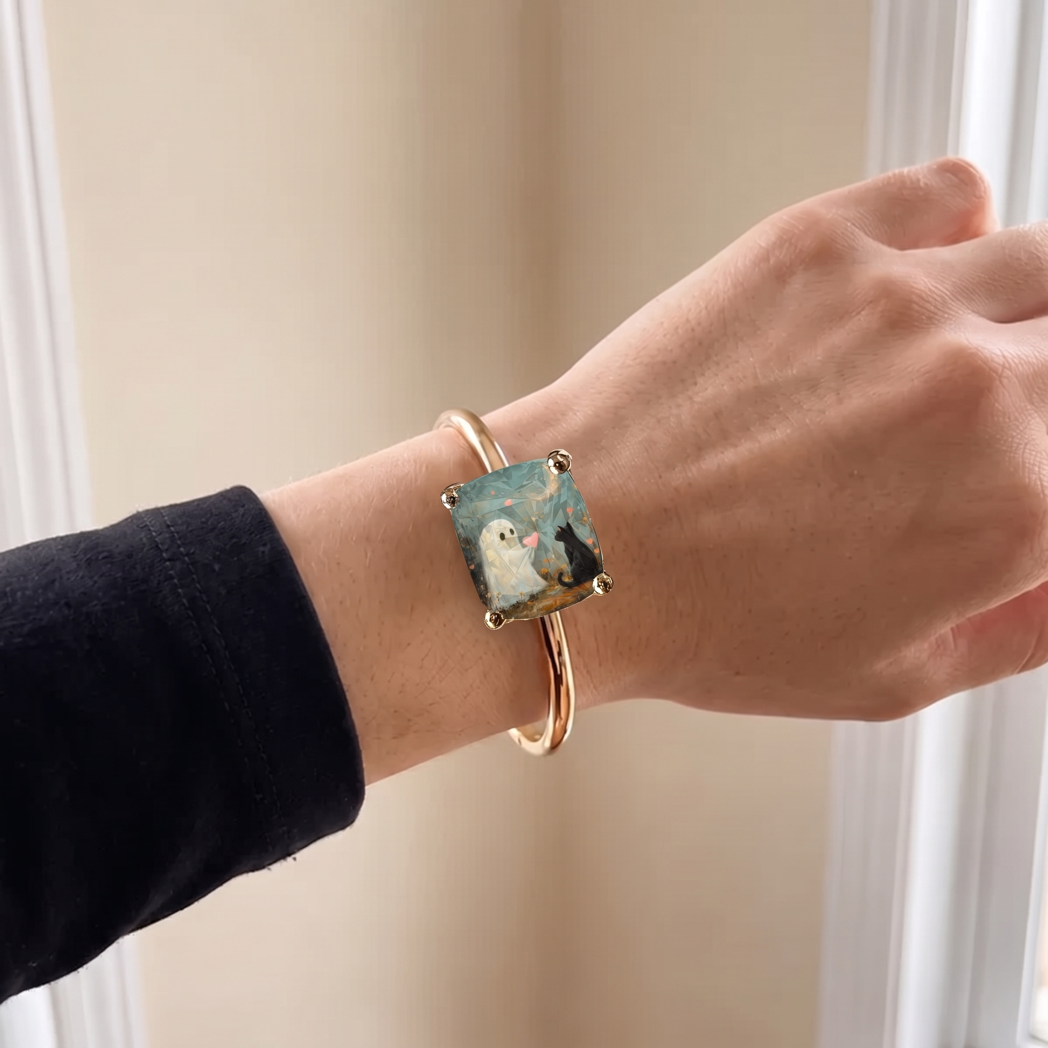 Ghost and Cat Square Bracelet