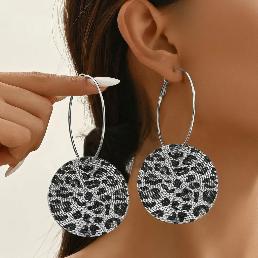 Elegant Leopard Print Hoop Earrings