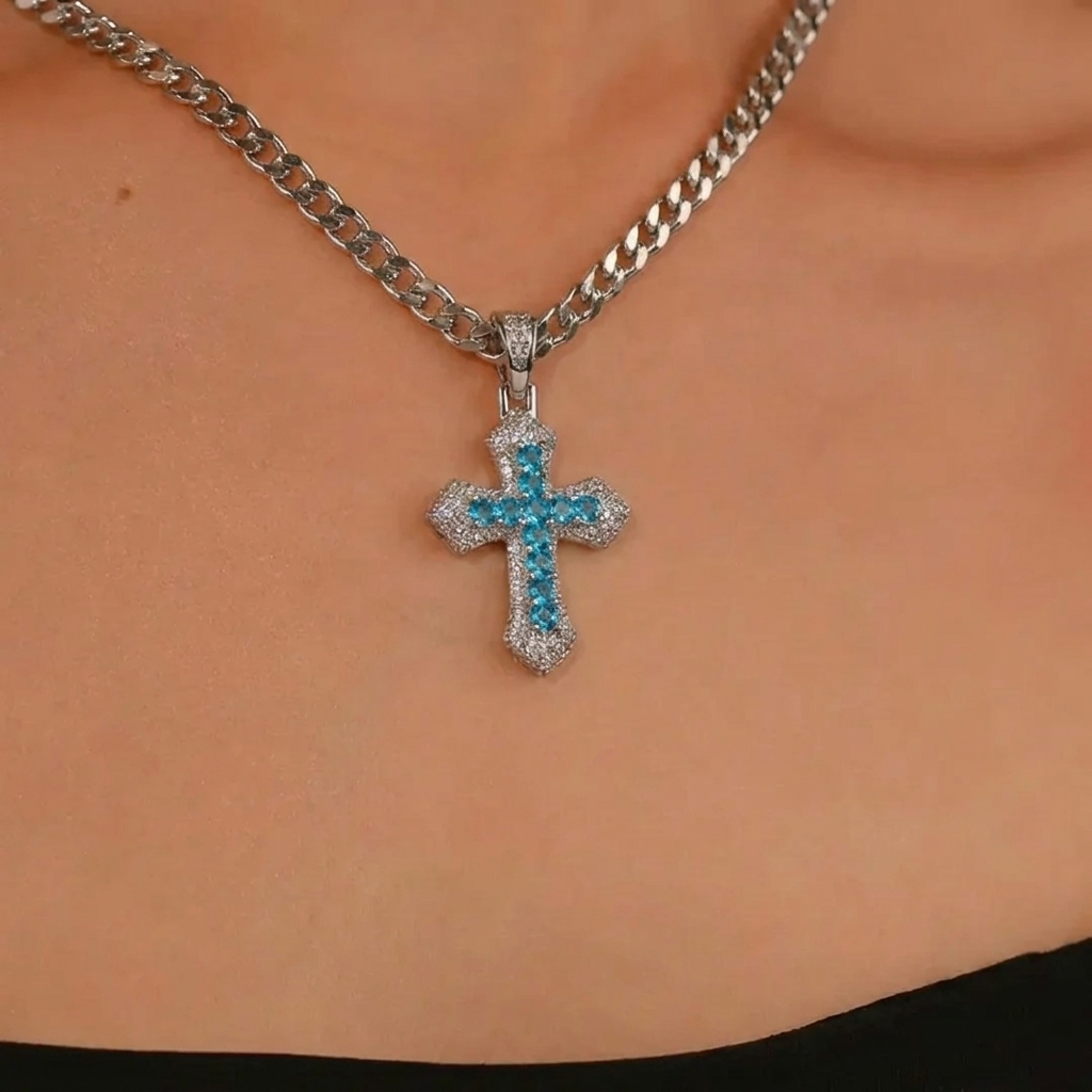 Chunky Cuban Cross Necklace
