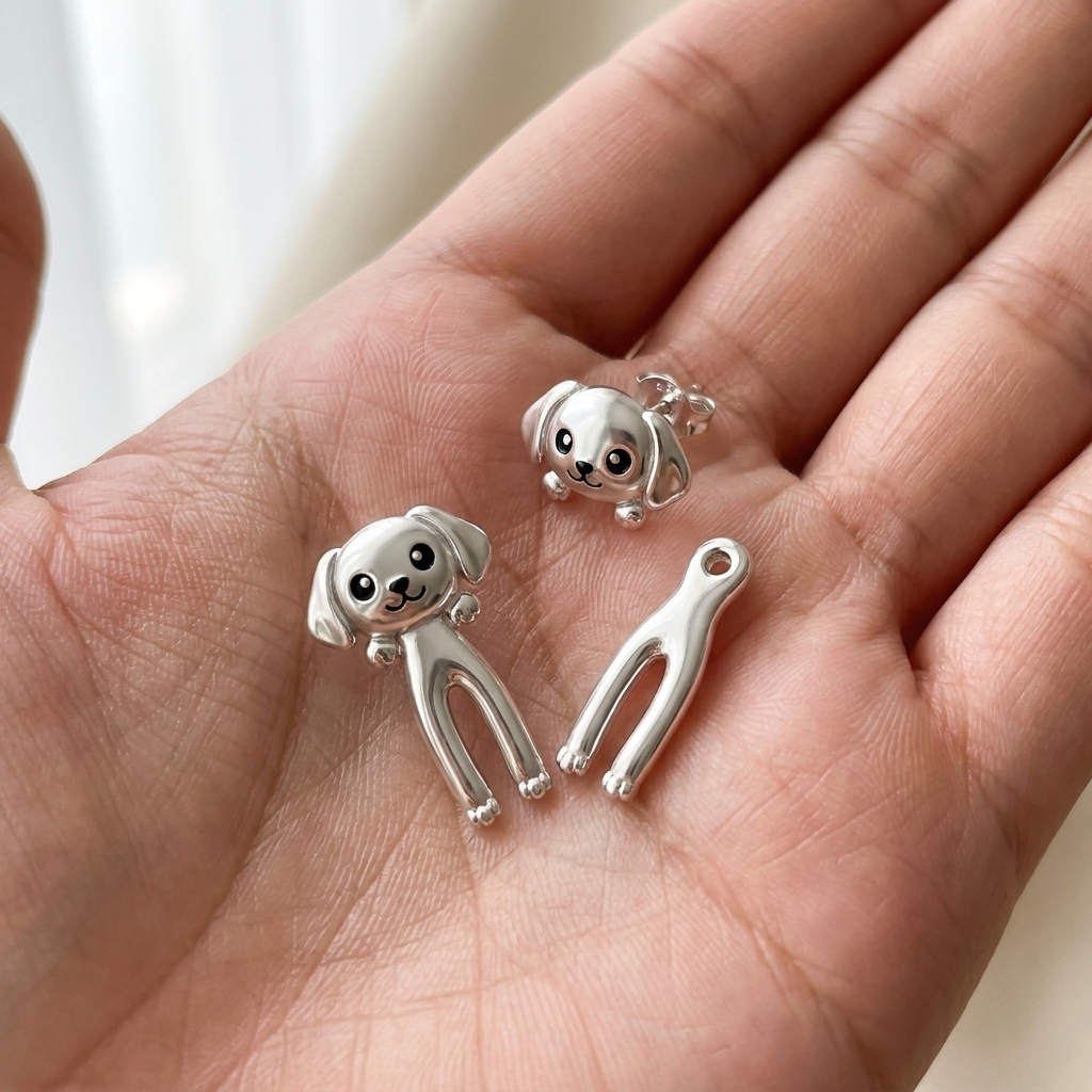 Dangling Puppy Earrings