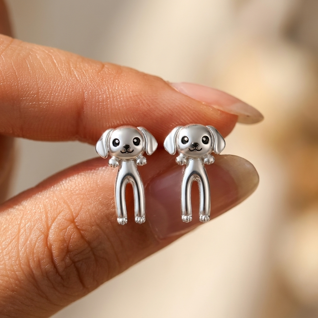 Dangling Puppy Earrings