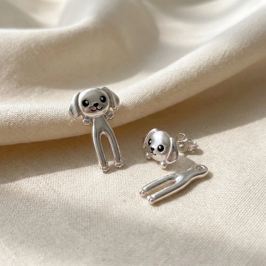 Dangling Puppy Earrings