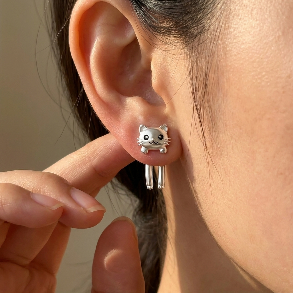 Dangling Cat Earrings