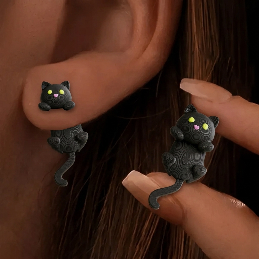 Cartoon Cat Dangle Earrings
