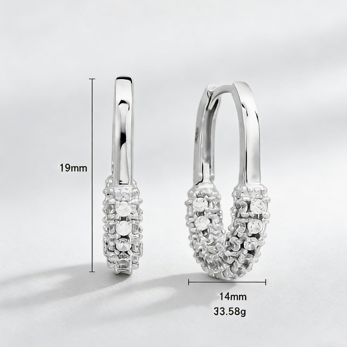 Crystal Safety Pin Earrings
