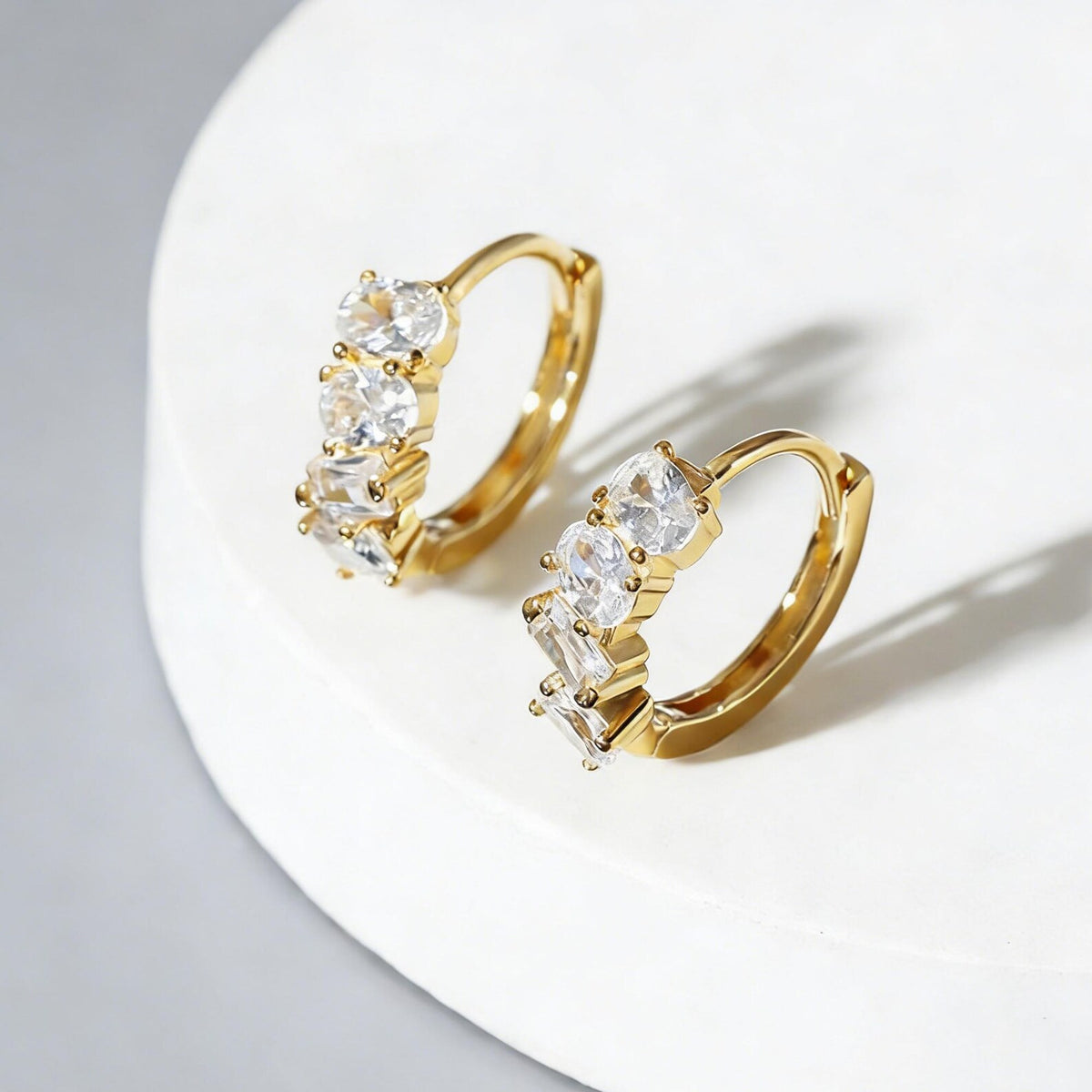 Crystal Huggie Hoop Earrings