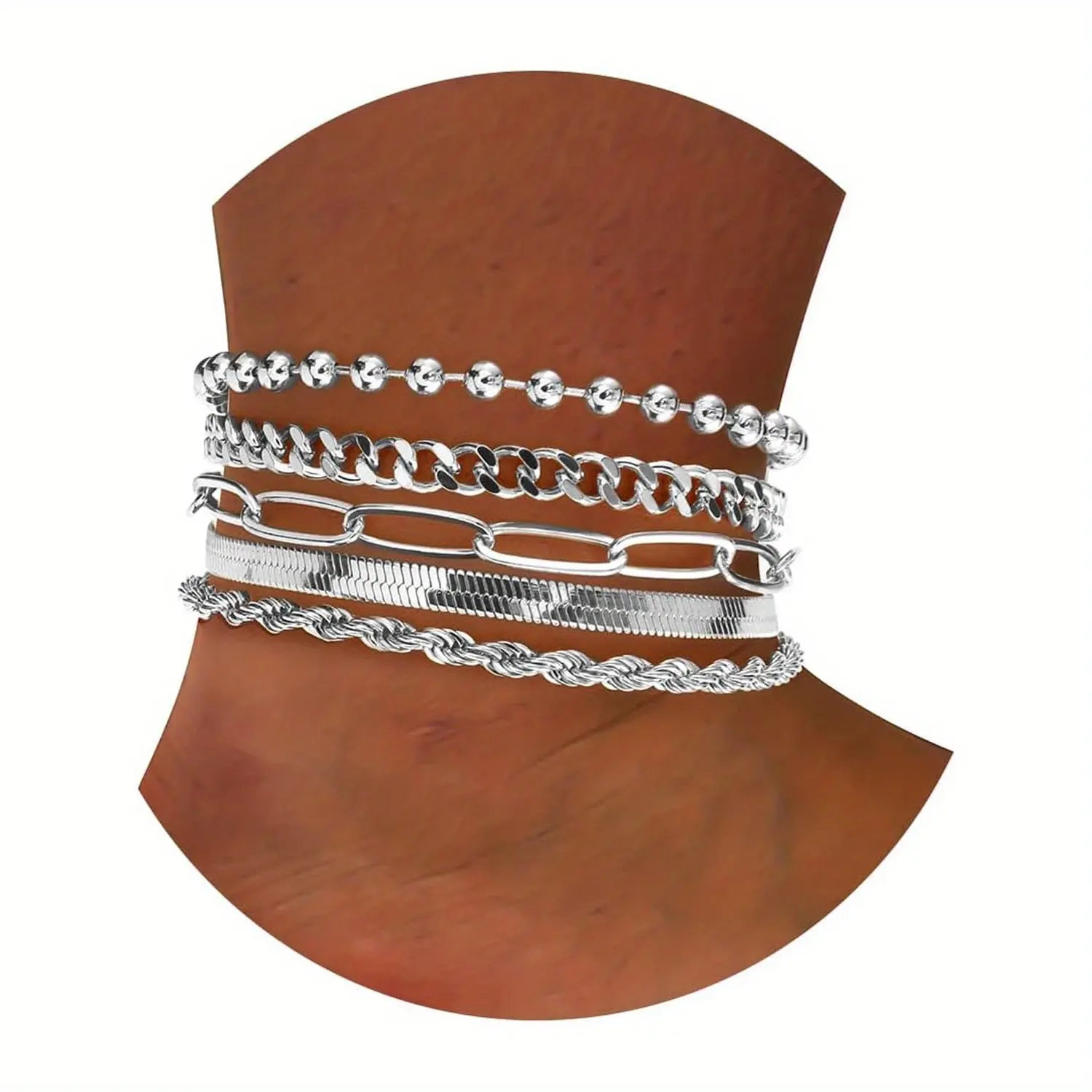 5pc Plus Size Anklet