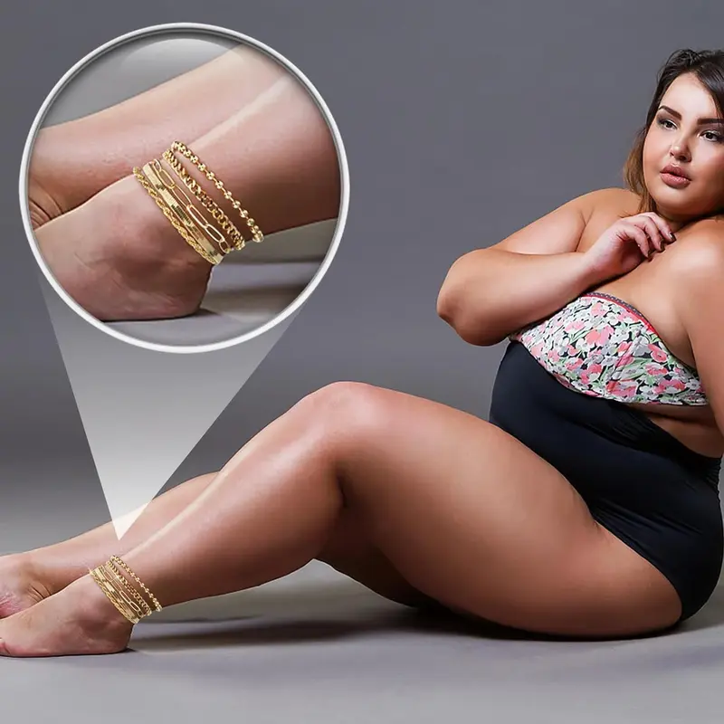 5pc Plus Size Anklet