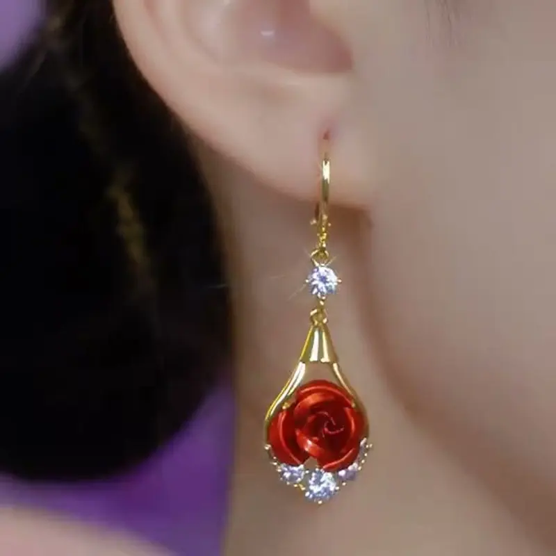 Rose Drop Earrings