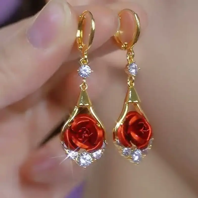Rose Drop Earrings