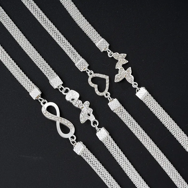 4pc Elegant Stackable Anklet Set