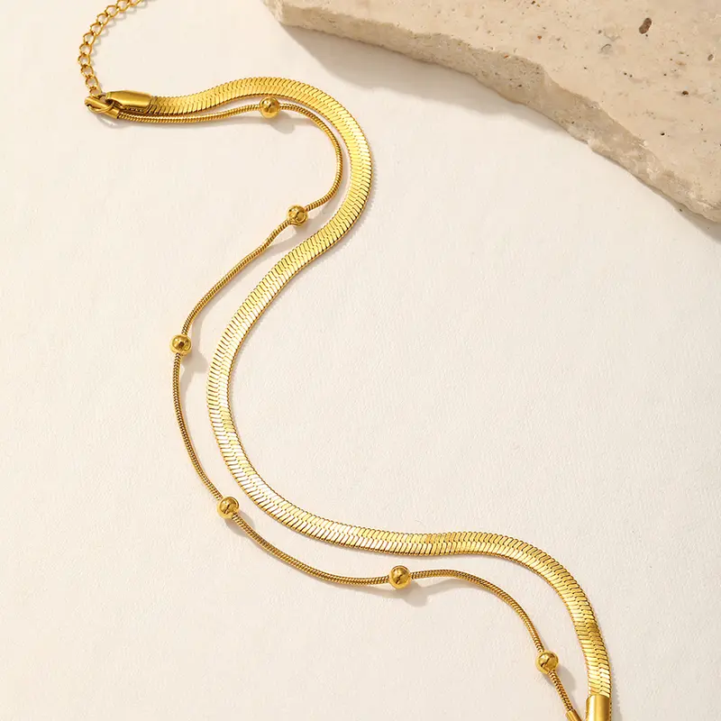 2pc Snake Bone Pattern Anklet Set