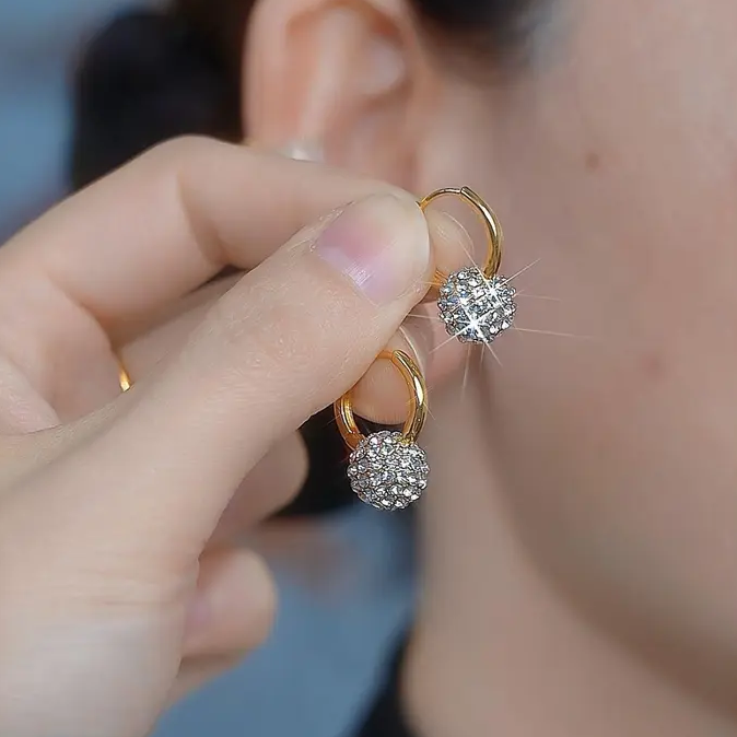 Diamond Ball Earrings