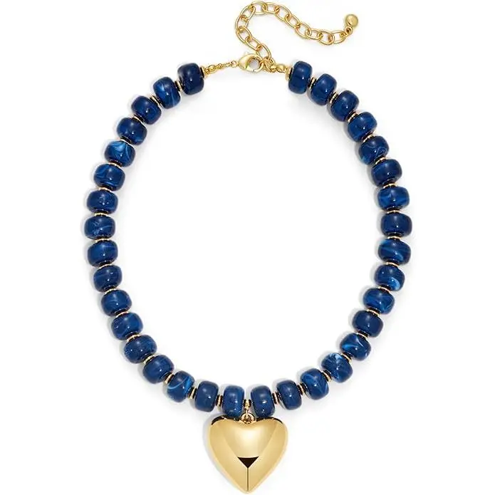 Chunky Bead Heart Necklace