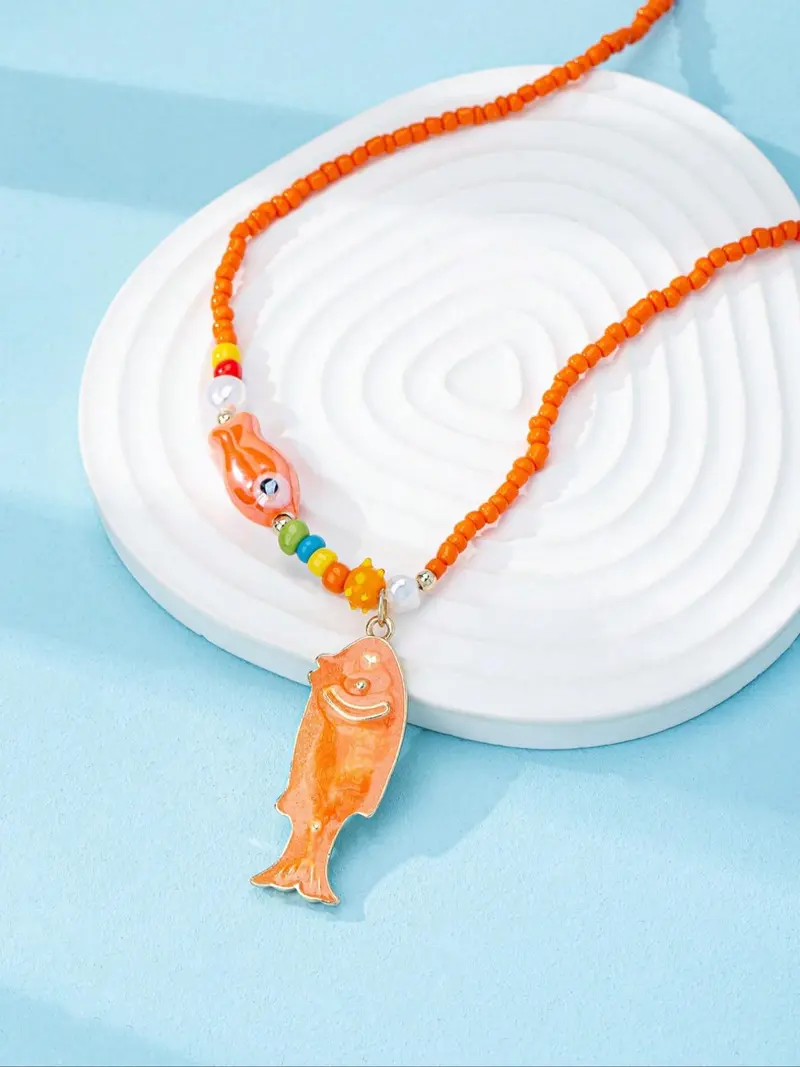 Colorful Beaded Marine Necklace Set