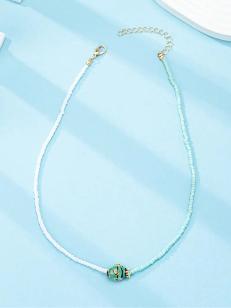 Colorful Beaded Marine Necklace Set