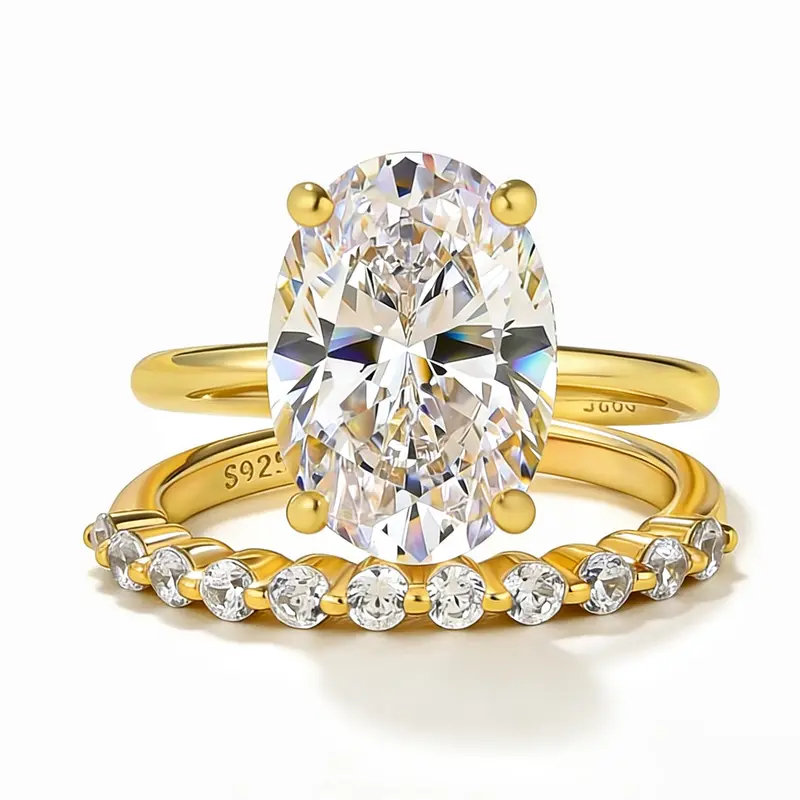 2pc Oval Cut Ring Set