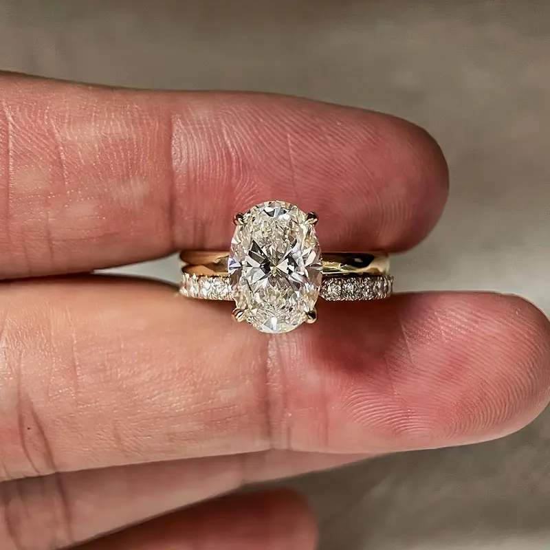 2pc Oval Cut Ring Set