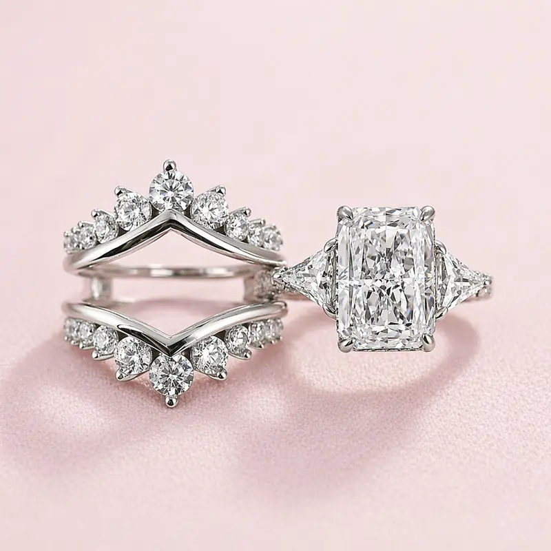 2pc Radiant Cut Ring Set
