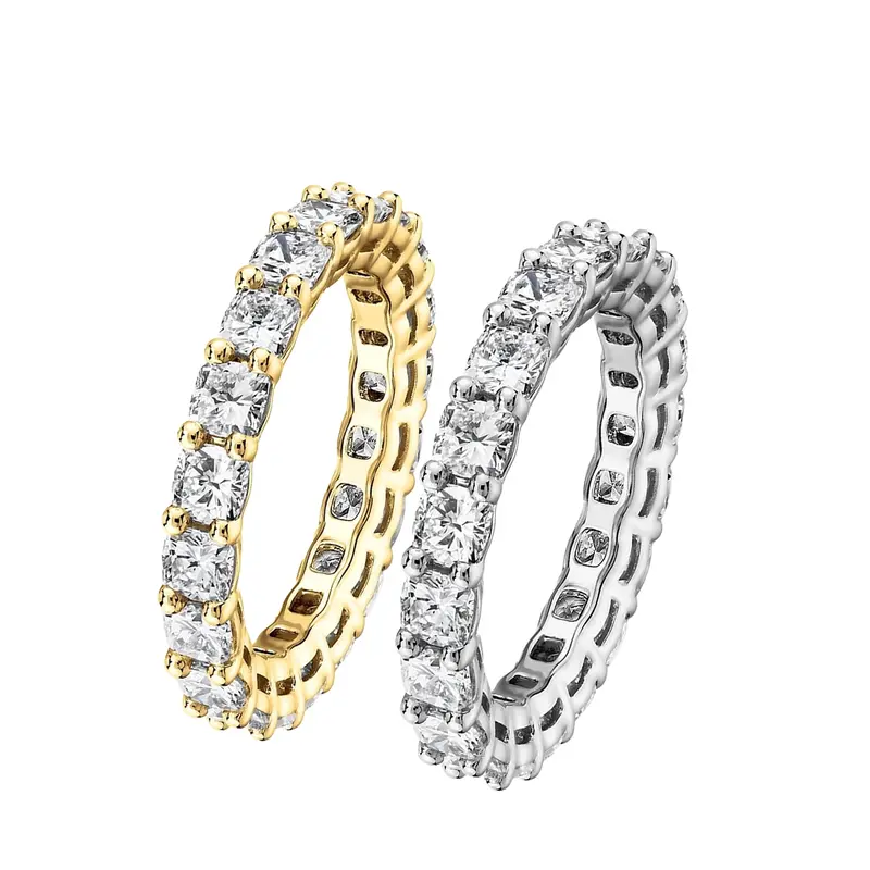 2pc Paved Eternity Ring Set