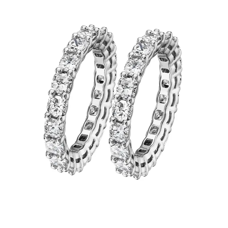 2pc Paved Eternity Ring Set