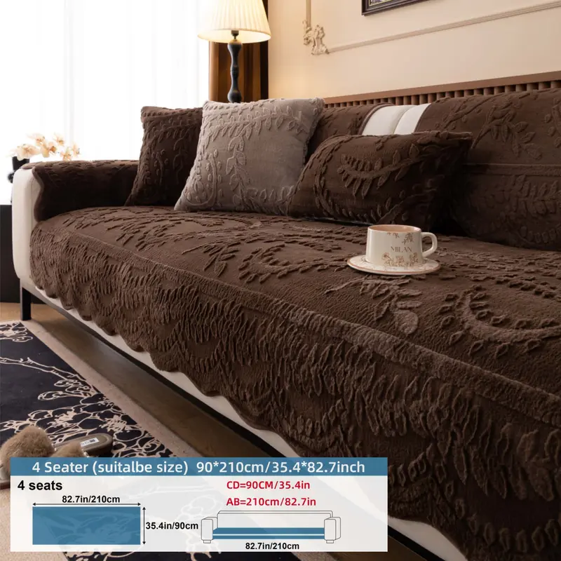 Embossed Plush Sofa Cover