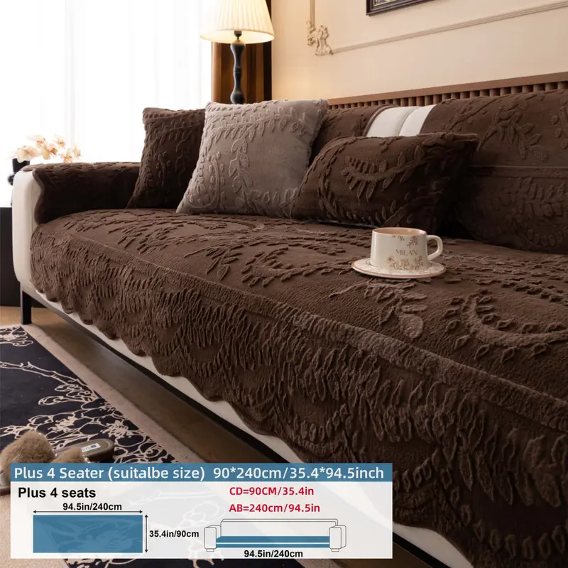 Embossed Plush Sofa Cover