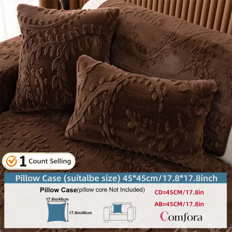 Embossed Plush Sofa Cover