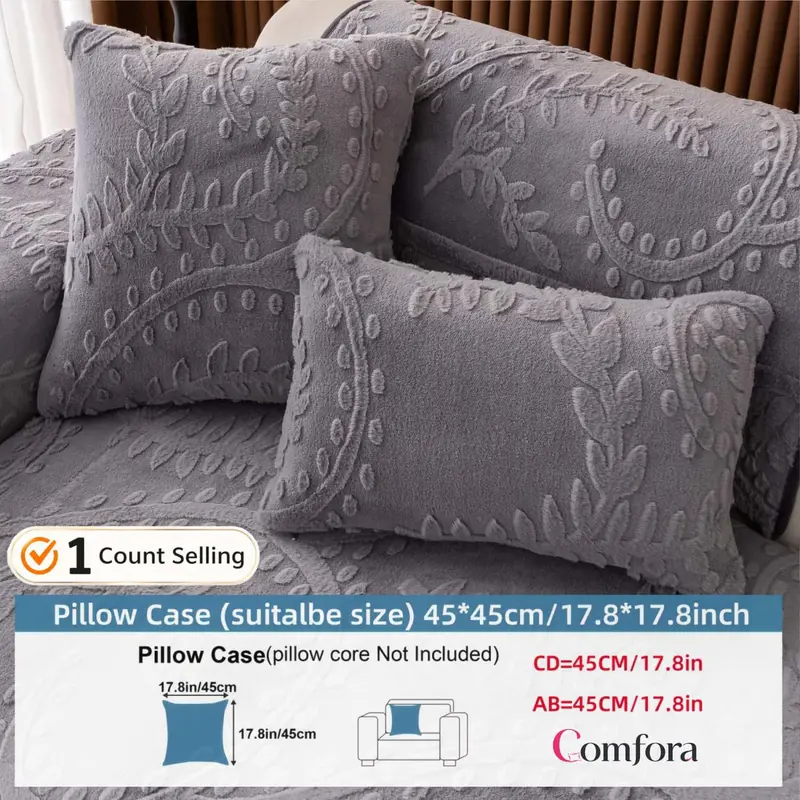 Embossed Plush Sofa Cover