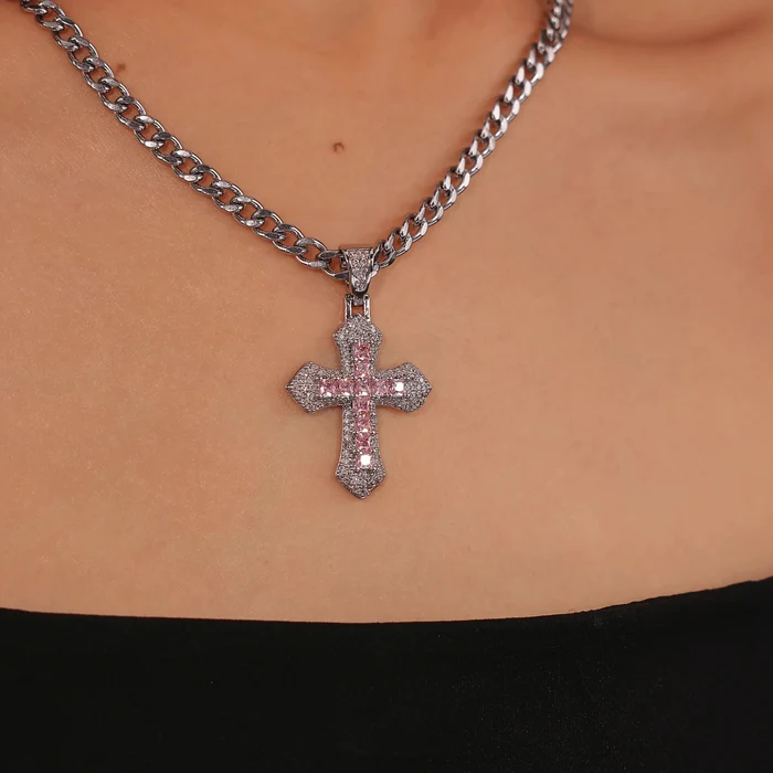 Chunky Cuban Cross Necklace