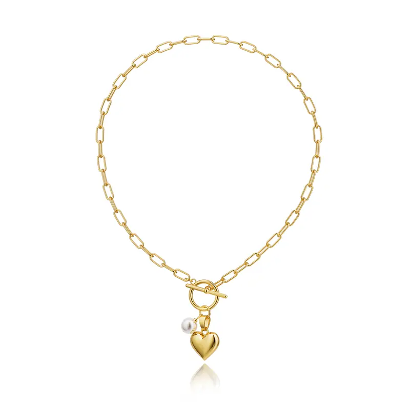 Heart Pendant Toggle Necklace