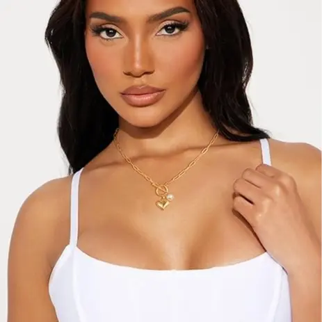 Heart Pendant Toggle Necklace