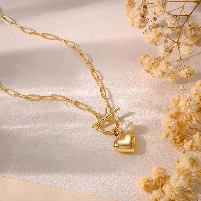 Heart Pendant Toggle Necklace