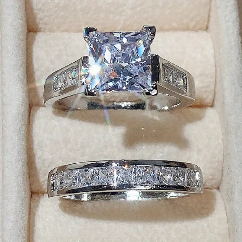 2pc Sparkling Ring Set