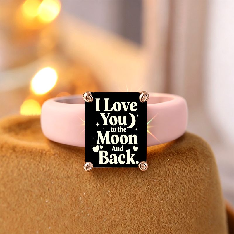 Love You To The Moon Silicone Ring