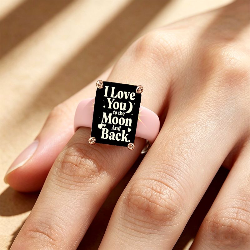 Love You To The Moon Silicone Ring
