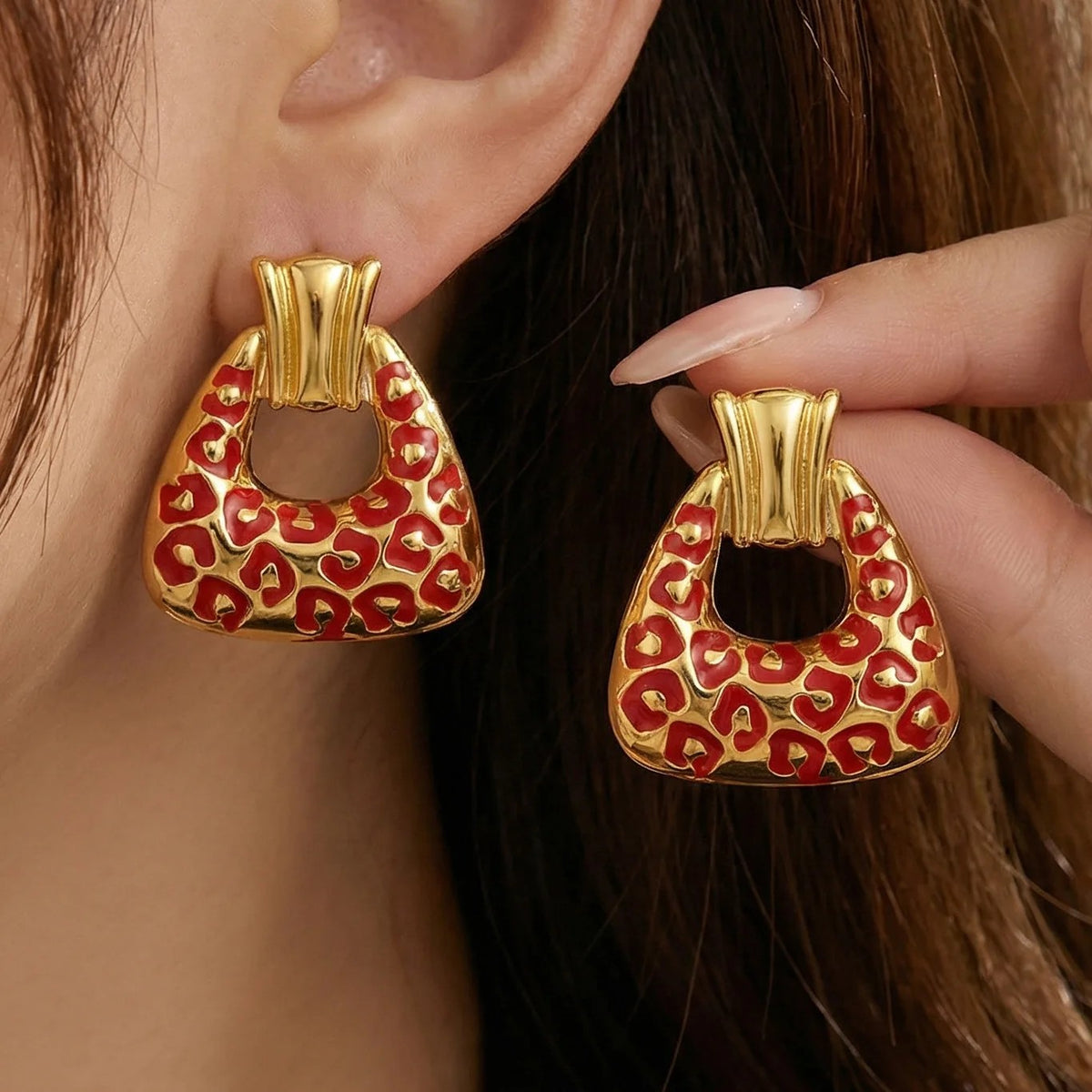 Leopard Print Drop Earrings